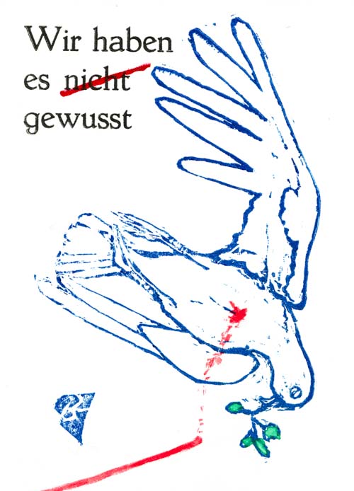 Handgedrukt kaartje van Bert Hoekstra