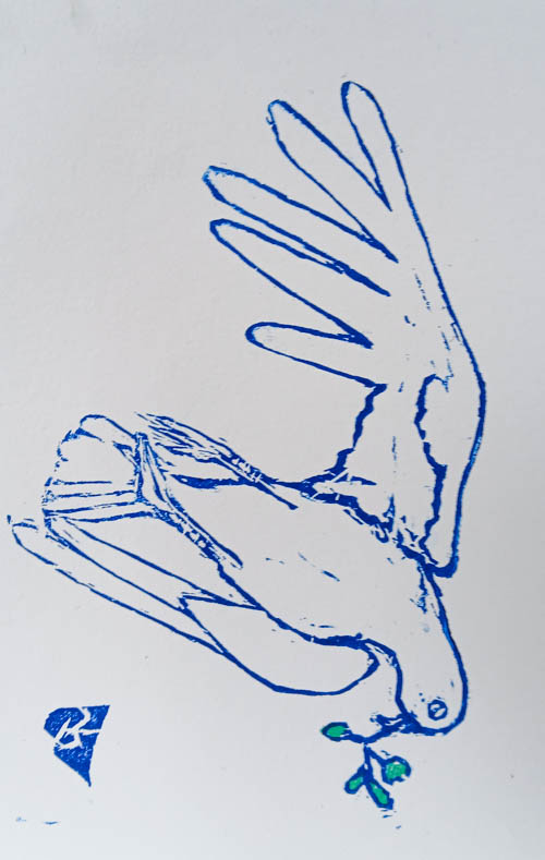 Handgedrukt kaartje van Bert Hoekstra