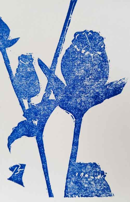 Handgedrukt kaartje van Bert Hoekstra