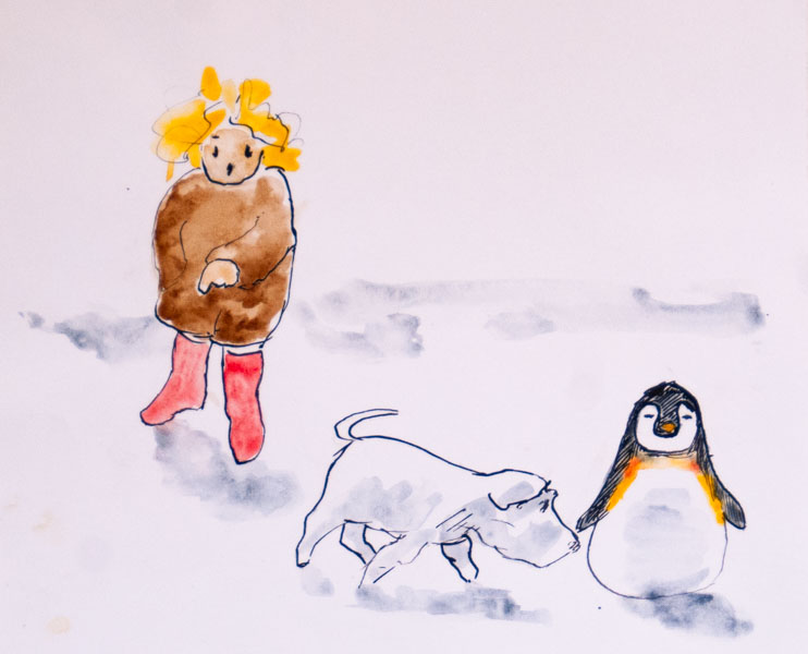 Illustratie uit Het Grote Avontuur van Maudje en Bubbels - De Sneeuwman