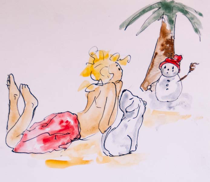 Illustratie uit Het Grote Avontuur van Maudje en Bubbels - De Sneeuwman