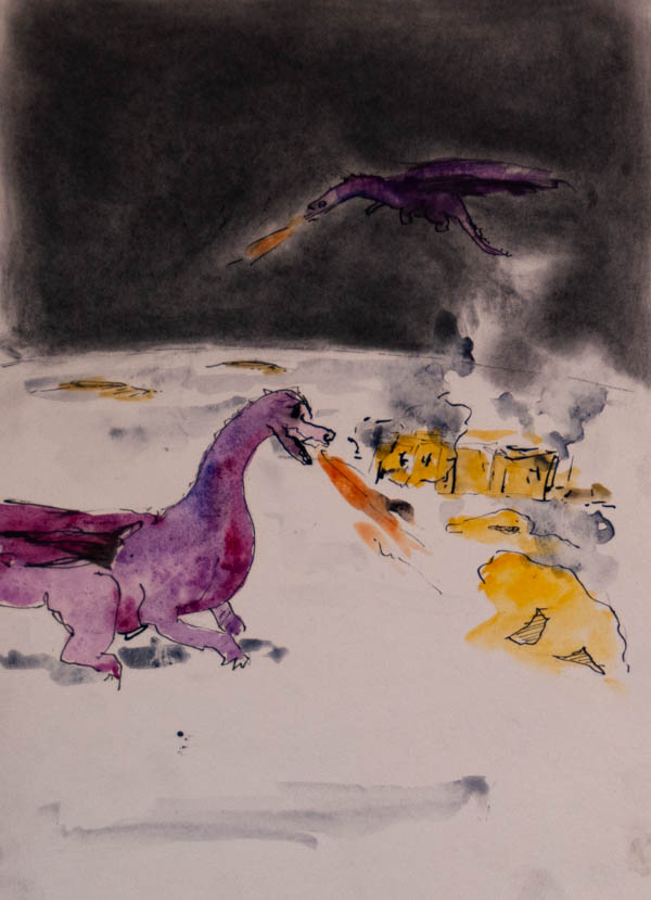 Illustraties uit Maudje en Bubbels vliegen naar de Maan