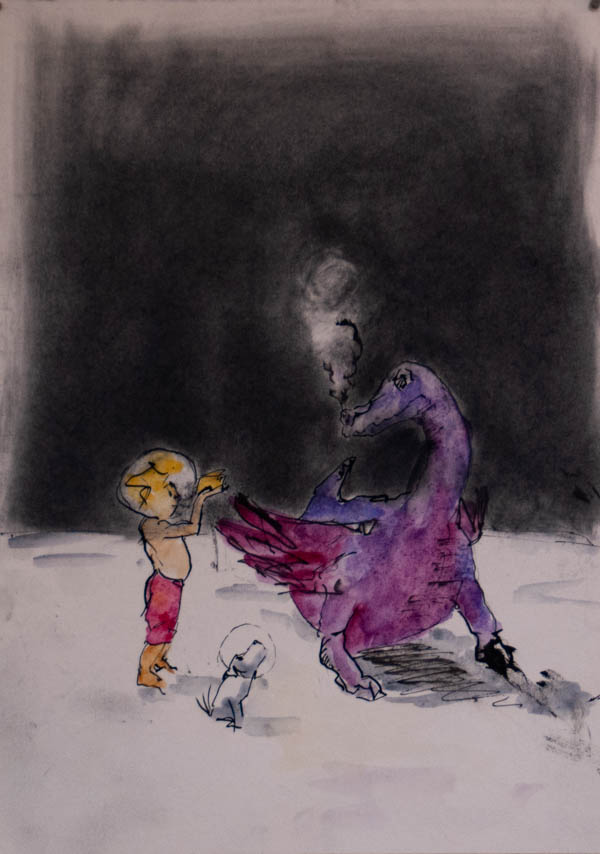 Illustraties uit Maudje en Bubbels vliegen naar de Maan