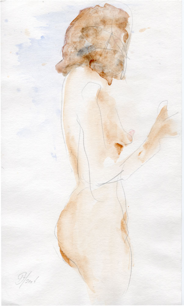Sasja - potlood en aquarel